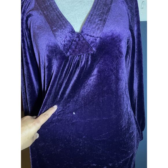 Vtg1970s Tom Bezuidenhout for Bard & Co Purple Velvet Maxi Dress Small ILGWU USA - Picture 11 of 15